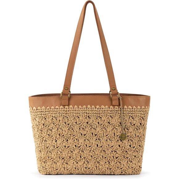 Olvera Crochet Natural Primrose Shoulder Tote Bag - Stylish Vegan Recycled